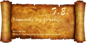 Temesváry Ervin névjegykártya