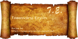 Temesváry Ervin névjegykártya