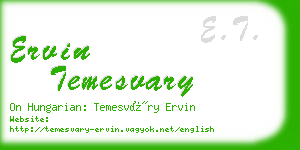 ervin temesvary business card
